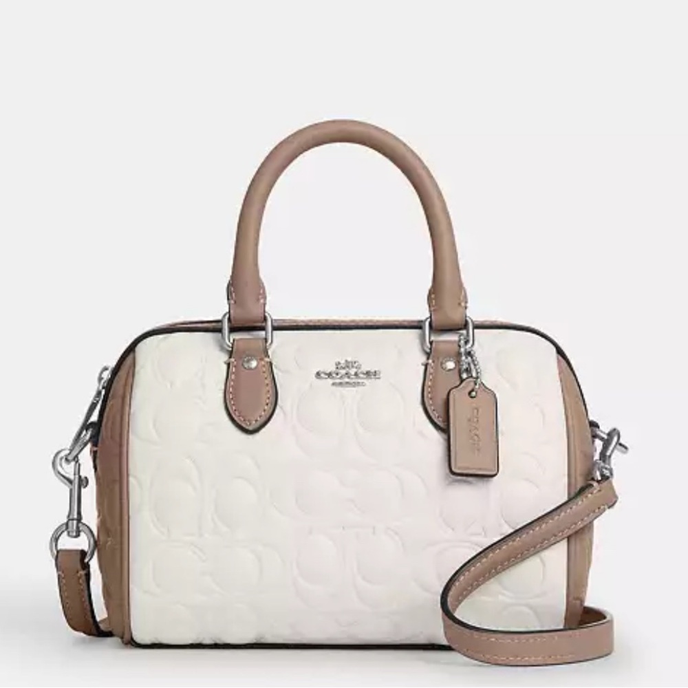 Coach Mini Rowan Crossbody Bag in Blocked Signature Leather w Adjustable Strap